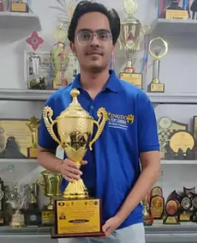 Student with trophy