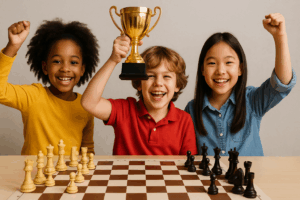 Kids playing chess