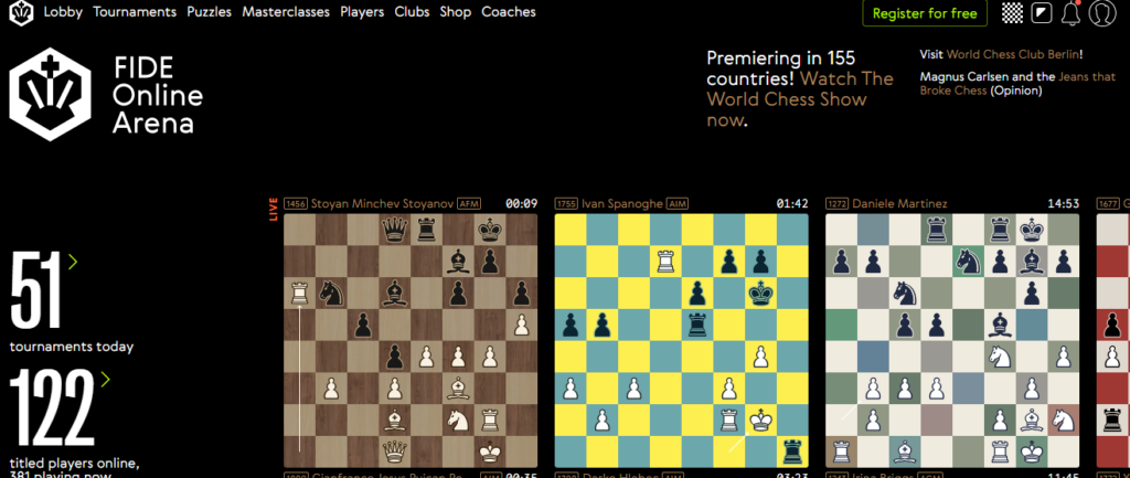 Fide online arena website