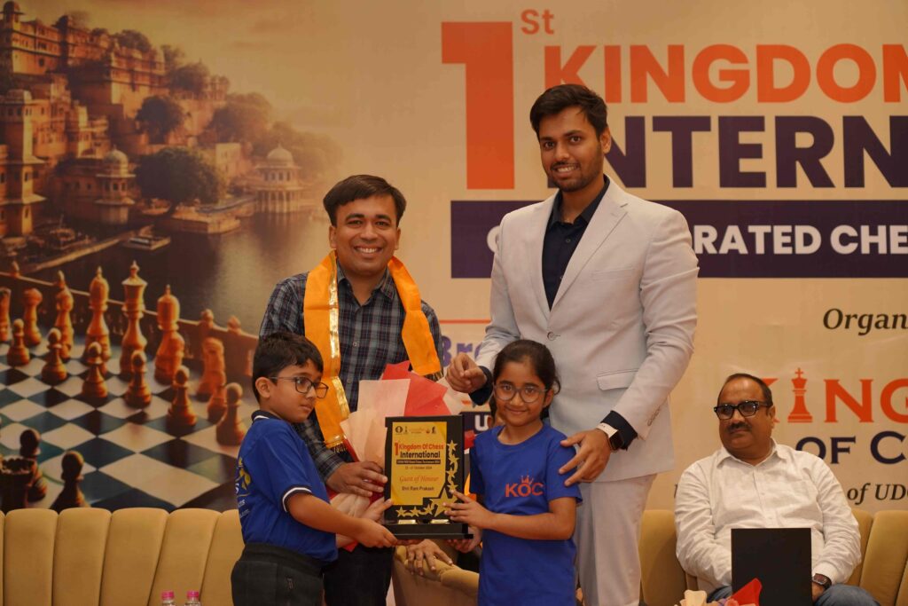 Kids receiving chess rating and certificate at kingdom of chess