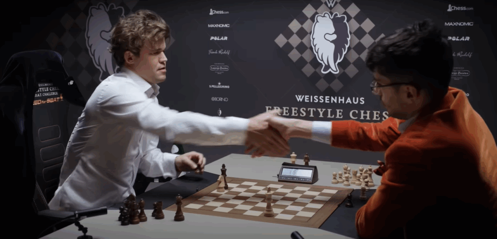 Magnus carlsen playing at Freestyle Chess Grand Slam Tour