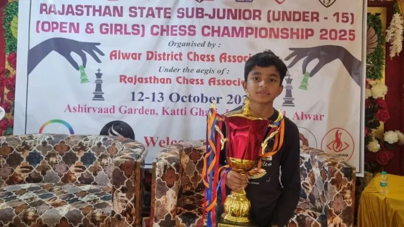 Rishaan Jain won Rajasthan State U-15 Chess Championship